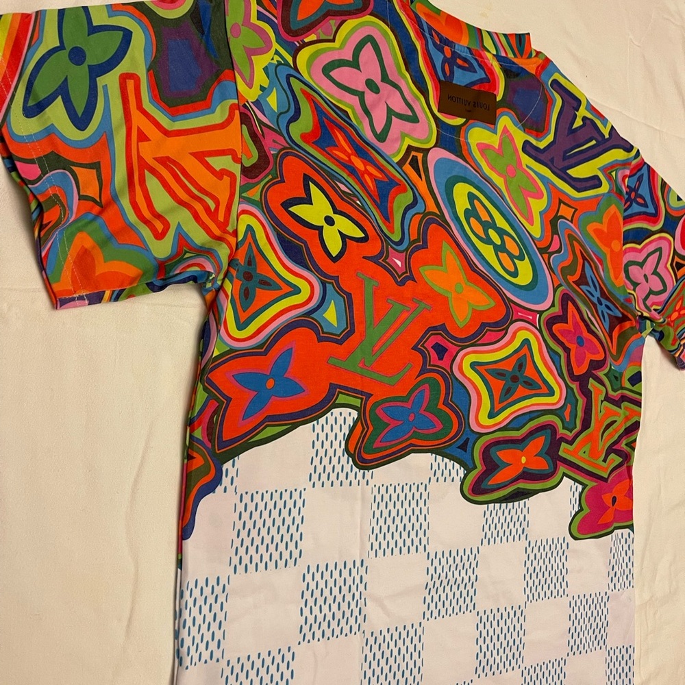 Louis Vuitton Printed Damier LV T-Shirt Sz XXL
